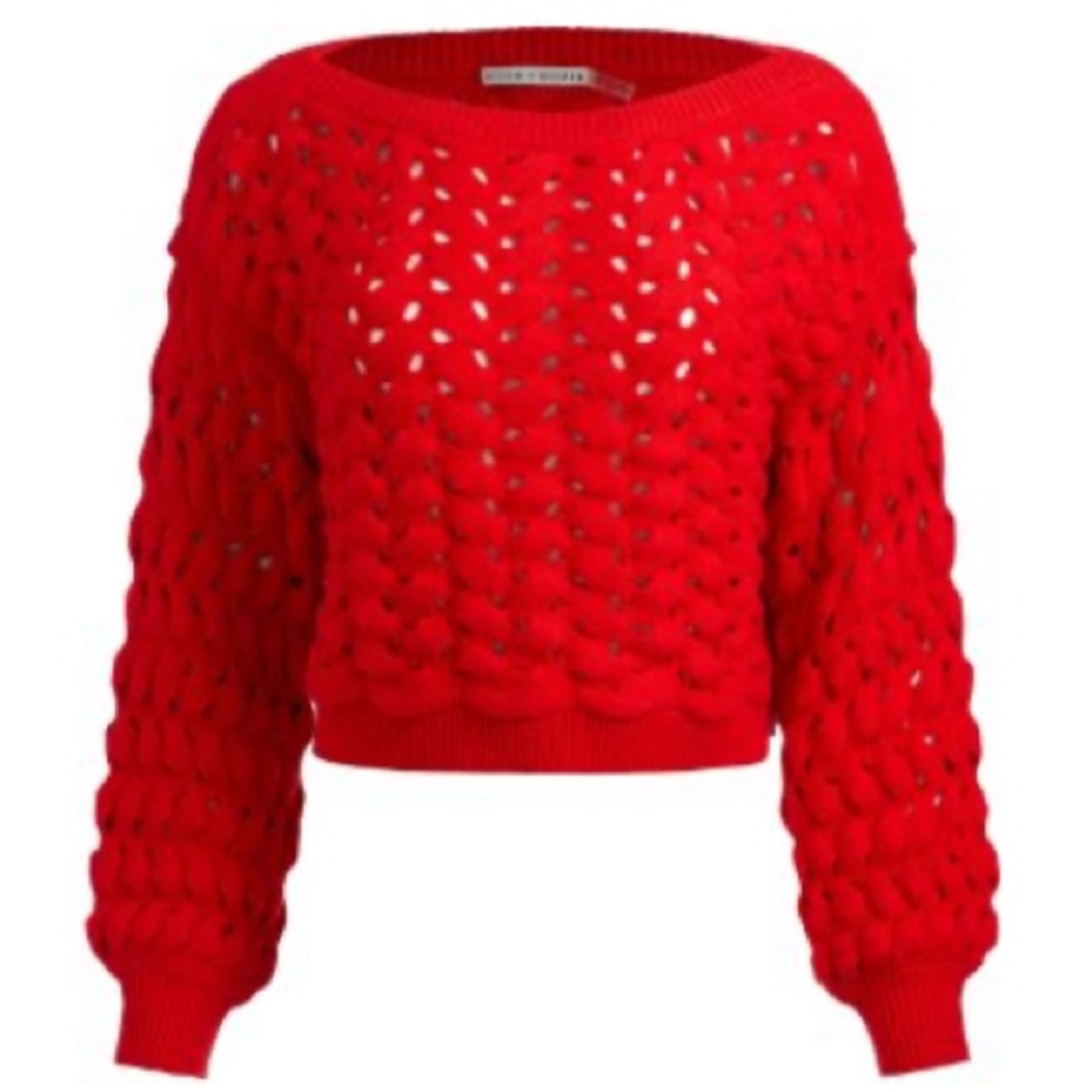 Alice + Olivia Red Crew Neck Sweater
